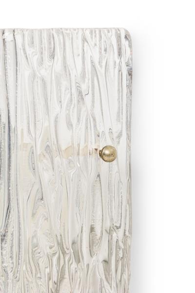 Pair of Mid Century Scandinavian Large Rectangular Murano Glass Wall Sconce