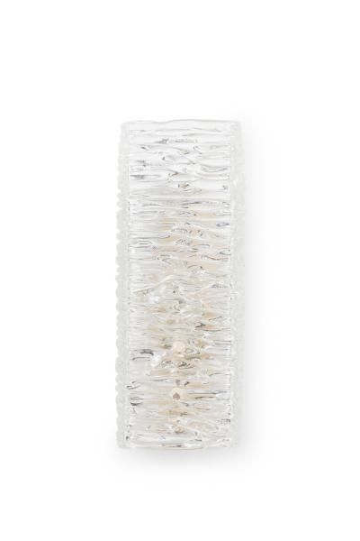 Pair of Mid Century Scandinavian Rectangle Textured Murano Glass Wall Sconce