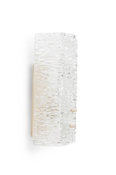 Pair of Mid Century Scandinavian Rectangle Textured Murano Glass Wall Sconce