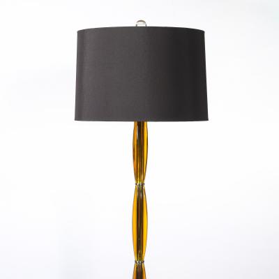 Pair of Mid Century Segmented Amber Bakelite Brushed Chrome Floor Lamps
