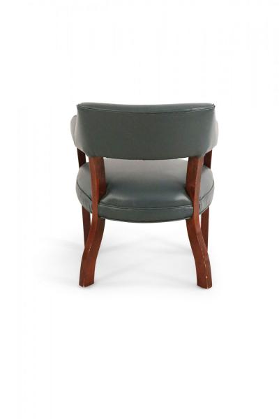 Pair of Mid Century Style Blue Faux Leather Armchair