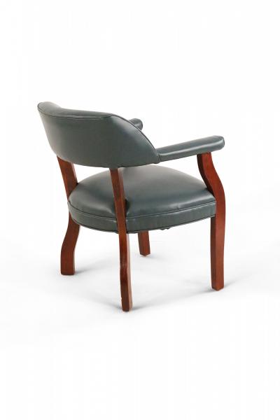 Pair of Mid Century Style Blue Faux Leather Armchair