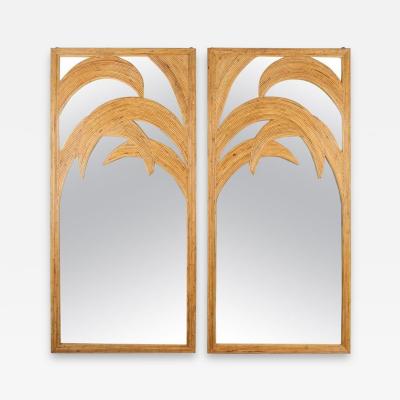 Pair of Mid Century Style French Bamboo Mirrors
