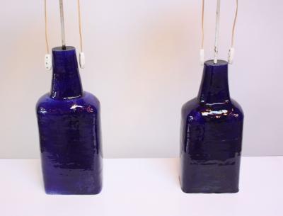 Pair of Mid Century Swiss Oversized Ceramic Table Lamps by Mattli