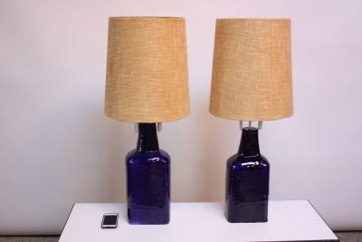 Pair of Mid Century Swiss Oversized Ceramic Table Lamps by Mattli