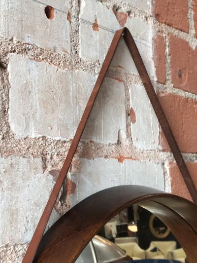 Pair of Mid Century Teak Wall Round Mirrors 1960s
