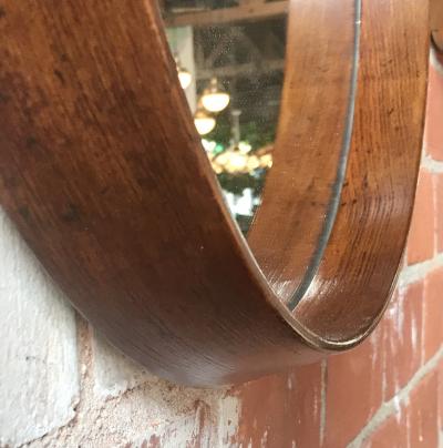 Pair of Mid Century Teak Wall Round Mirrors 1960s