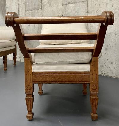 Pair of Mid Century Window Benches Daybeds Custom Upholstery Pillows