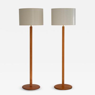 Pair of Mid Century Wood Floor Lamps