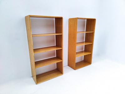 Pair of Mid Century Wooden Book Shelves by Derk Jan de Vries