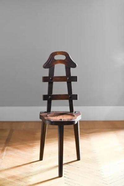 Pair of Mid Century chairs in inlaid wood