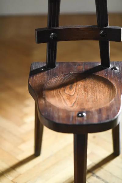 Pair of Mid Century chairs in inlaid wood