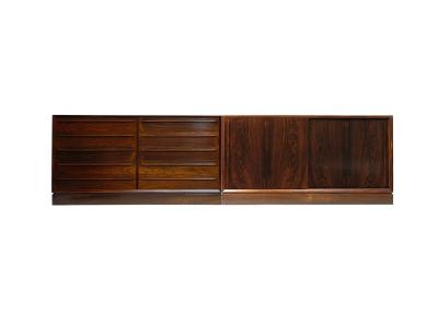 Pair of Mid century Scandinavian Rosewood Credenza Cabinets Perfectly Restored