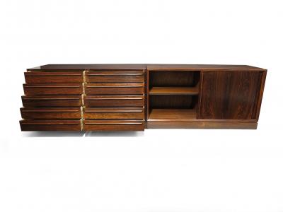 Pair of Mid century Scandinavian Rosewood Credenza Cabinets Perfectly Restored