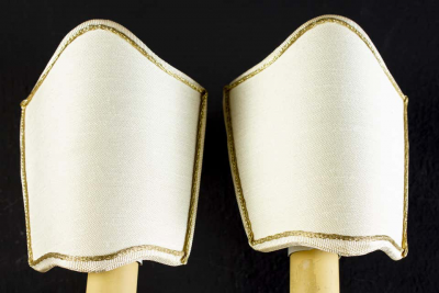 Pair of Midcentury Brass Scones or Wall Lights Italy Guglielmo Ulrich Style 1940