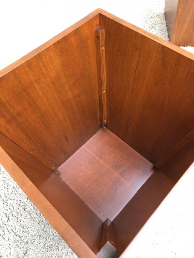 Pair of Midcentury End Table Cube Boxes with Storage Interiors
