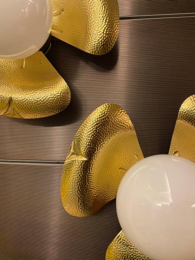 Pair of Midcentury Italian Sconces or Ceiling Lights in the Manner of T Barbi