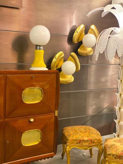 Pair of Midcentury Italian Sconces or Ceiling Lights in the Manner of T Barbi