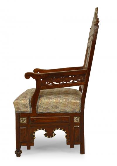 Pair of Middle Eastern Syrian Walnut Arm Chairs
