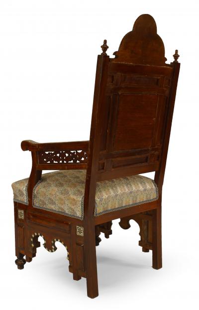 Pair of Middle Eastern Syrian Walnut Arm Chairs