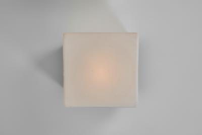 Pair of Milk Glass and Metal Ceiling Lights Europe 1970s