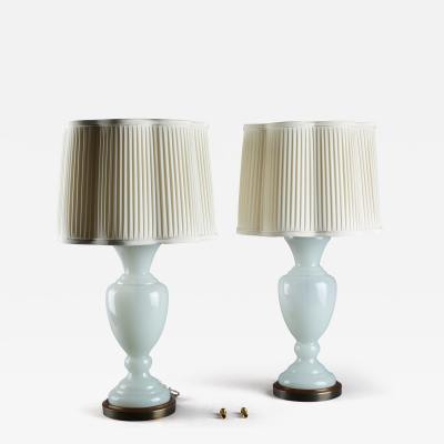 Pair of Milkglass Lamps