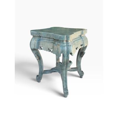 Pair of Ming Style Faux Jade Chinese Side Tables