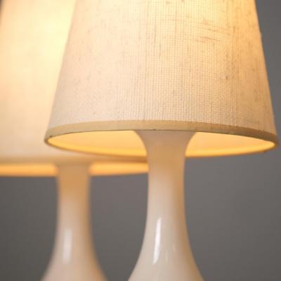 Pair of Minimalist Modernist Finnish Ceramic Table Lamps Arabia 1950s