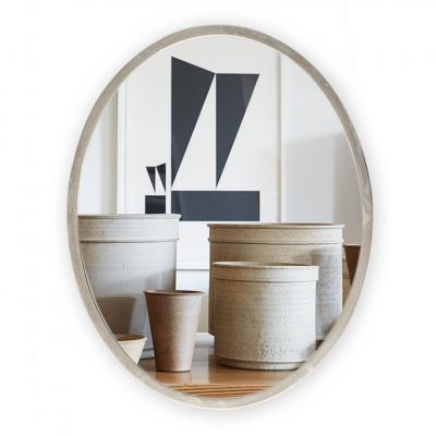 Pair of Minimalist Swedish Mirrors with Nickel Frames