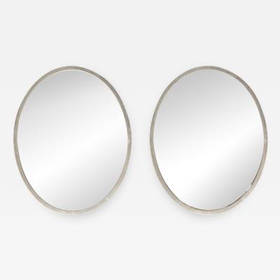 Pair of Minimalist Swedish Mirrors with Nickel Frames