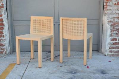 Pair of Minimalistic Beechwood Side Chairs