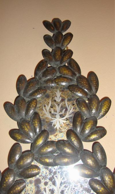 Pair of Mirrored and Metal Candle Sconces