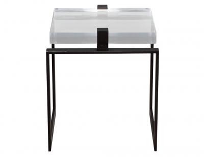 Pair of Modern Acrylic and Metal Side Tables