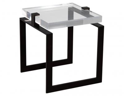 Pair of Modern Acrylic and Metal Side Tables