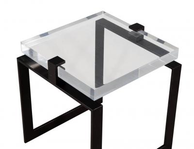 Pair of Modern Acrylic and Metal Side Tables