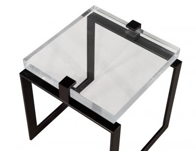Pair of Modern Acrylic and Metal Side Tables