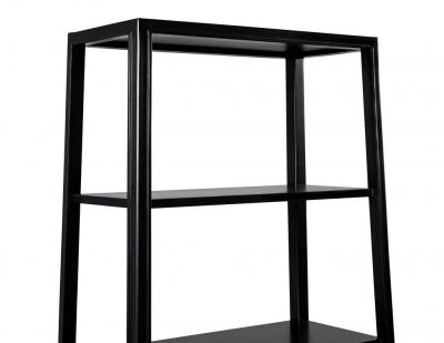 Pair of Modern Black Bookcases in Solid Wood
