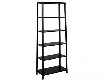 Pair of Modern Black Bookcases in Solid Wood