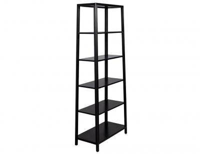 Pair of Modern Black Bookcases in Solid Wood