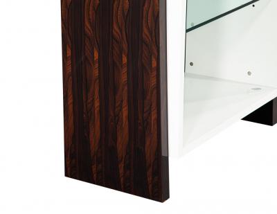 Pair of Modern Bookcase Display Cabinets in Ziricote Wood