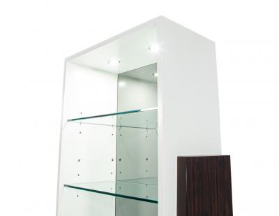 Pair of Modern Bookcase Display Cabinets in Ziricote Wood