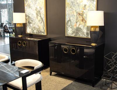 Pair of Modern Commode Chests in High Gloss Lacquer Finish