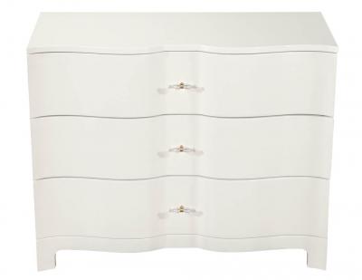 Pair of Modern Cream Chests with Curved Fronts