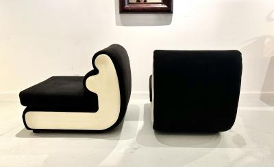 Pair of Modern Curvilinear Lounge Chairs