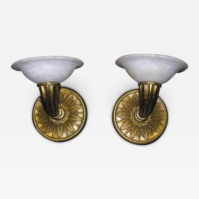 Pair of Modern Deco Style Wall Sconces