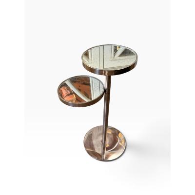 Pair of Modern Designer Mirrored Cocktail End Tables