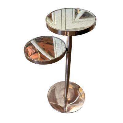 Pair of Modern Designer Mirrored Cocktail End Tables