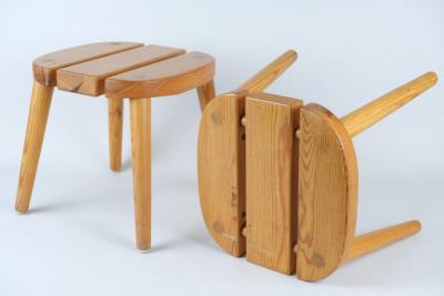 Pair of Modern Finnish Sauna Stools in Pine Finland 1970s