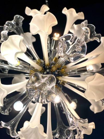 Pair of Modern Flowers Sputnik Murano Glass Chandelier