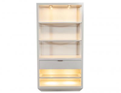 Pair of Modern Gray Bookcase Cabinets